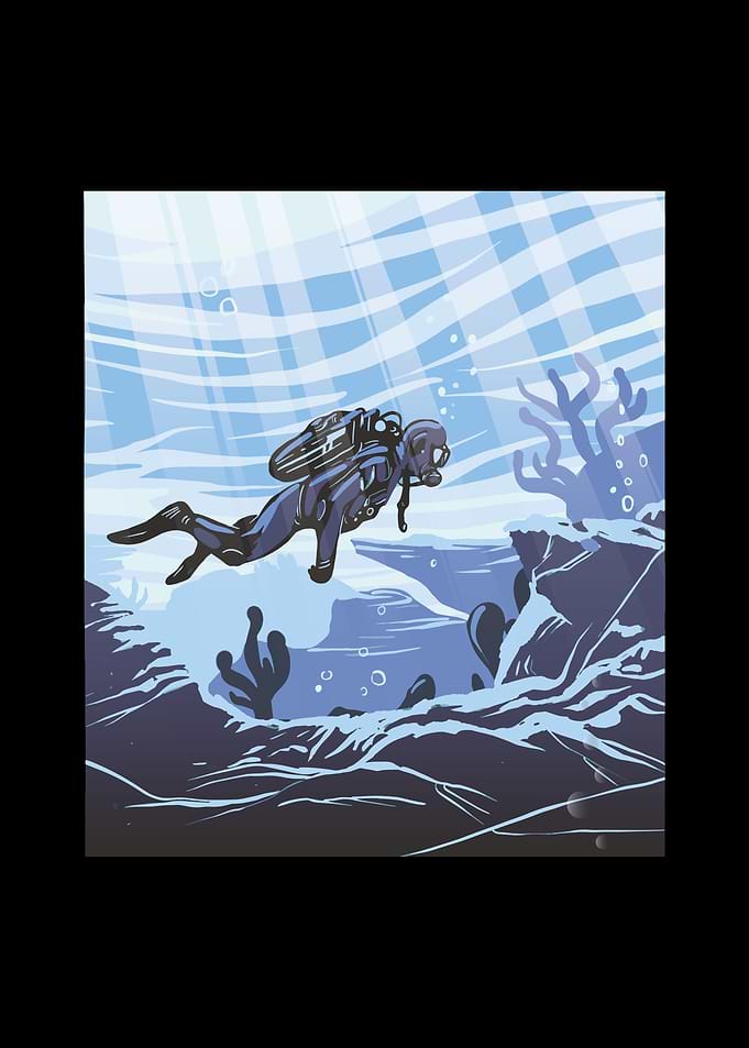 Scuba Diver Diving Sea