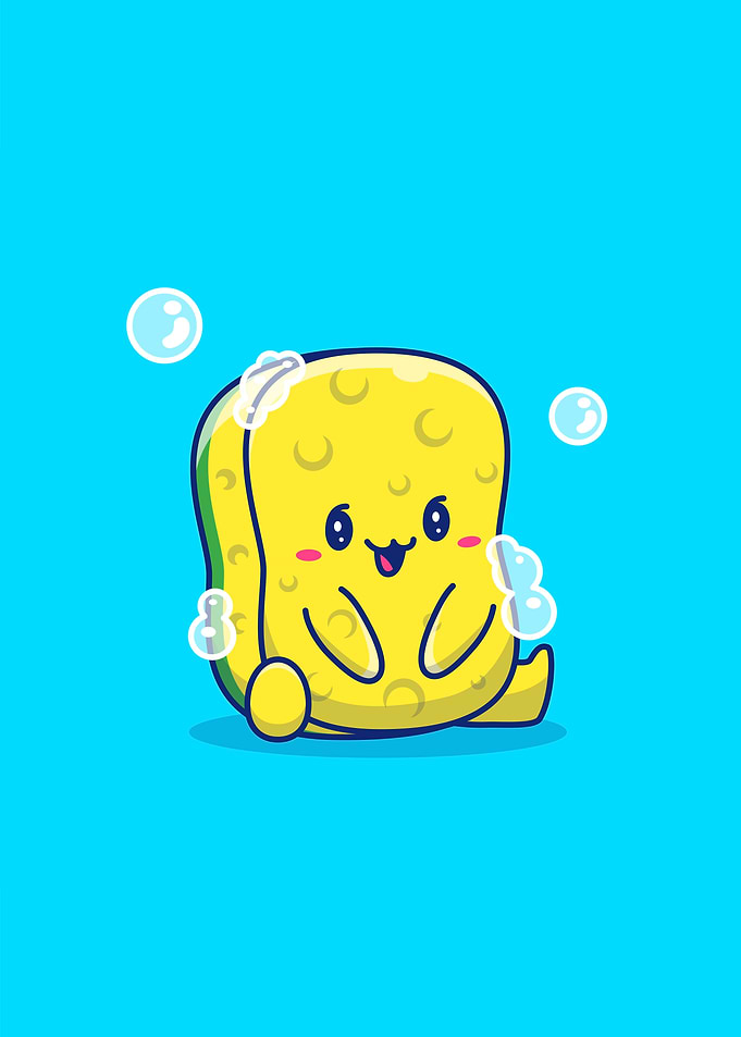Cute Sponge With Bubble