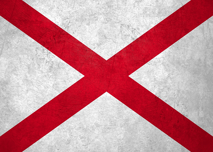 Flag of Alabama on Wall