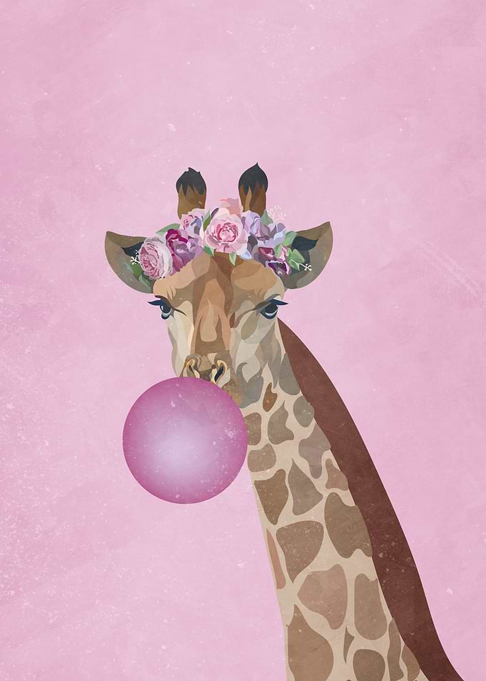 Pink bubblegum giraffe