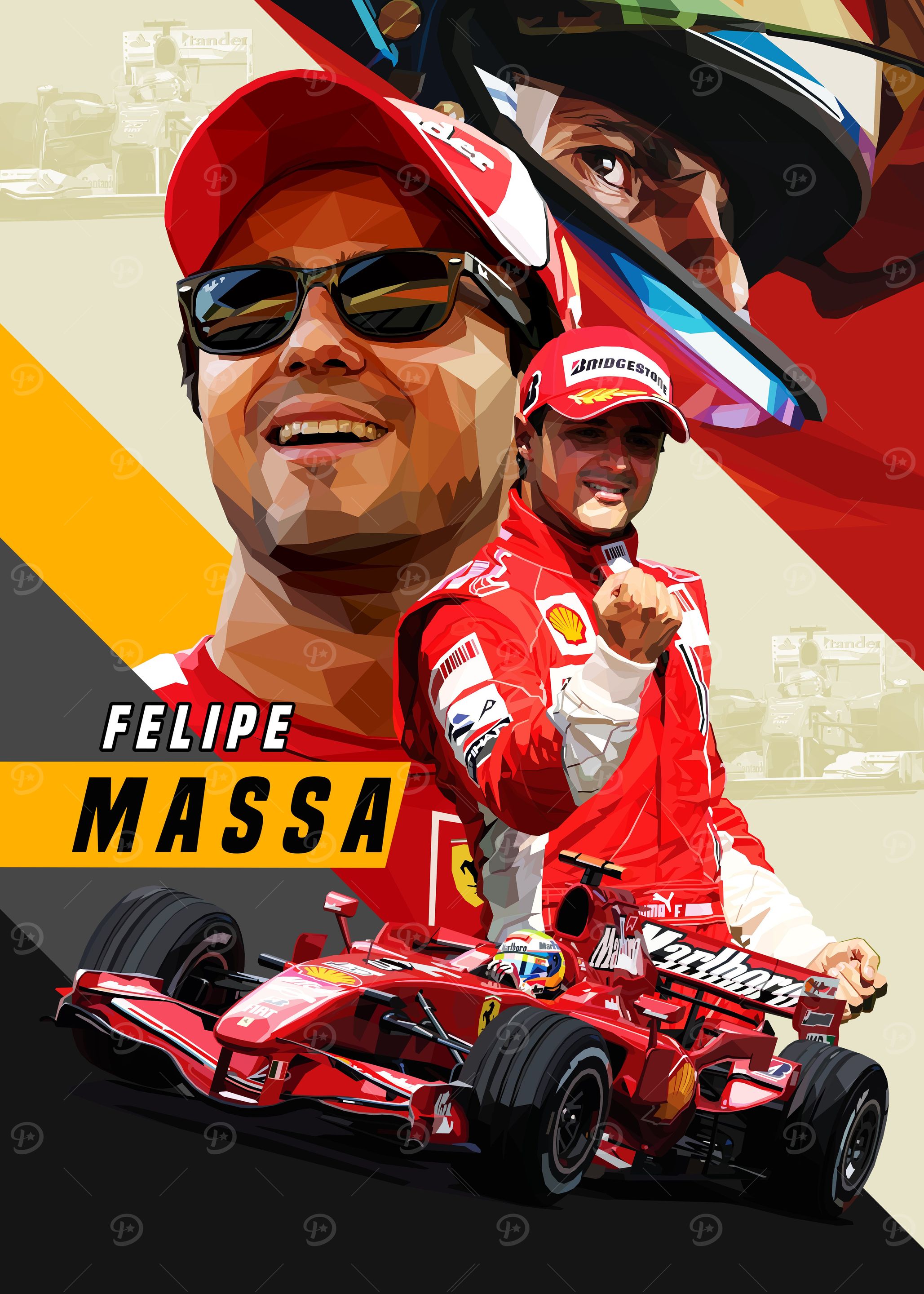 Low Poly Felipe Massa