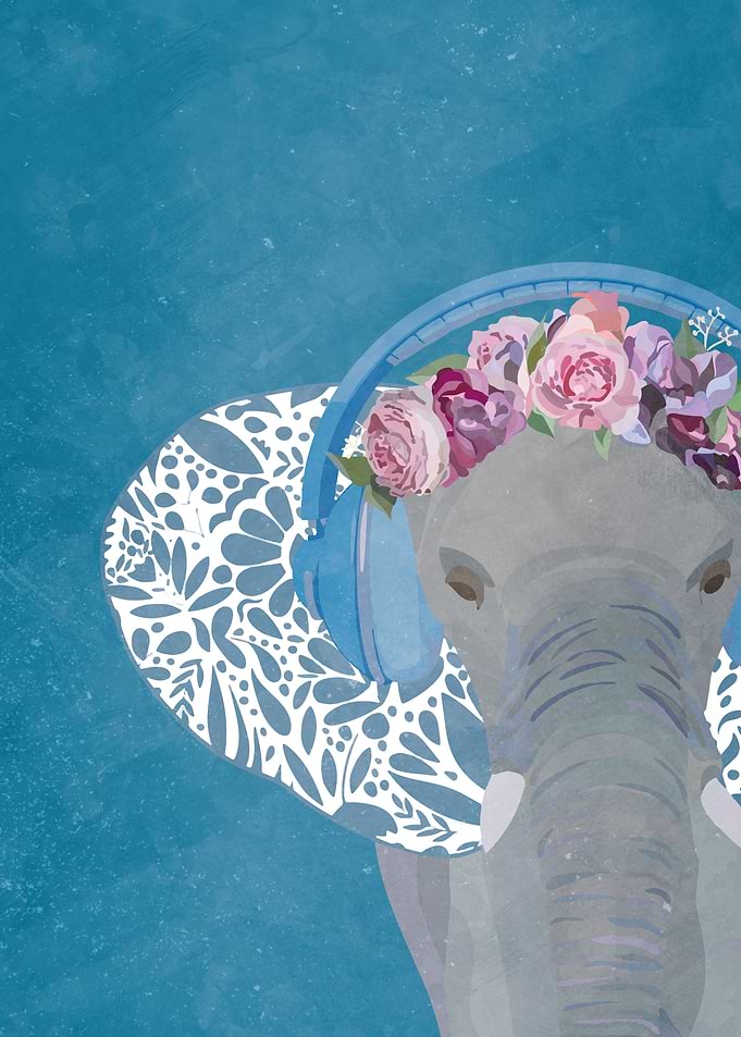 Elephant floral ears