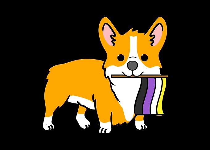 Corgi Nonbinary Pride