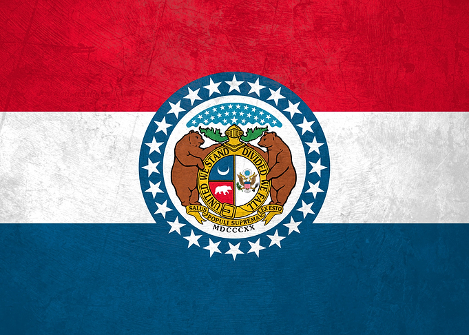 Flag of Missouri on Wall