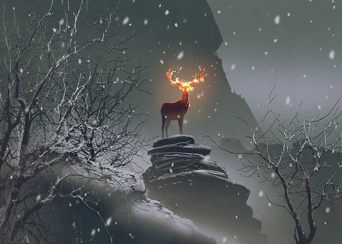 The deer with it fire horn