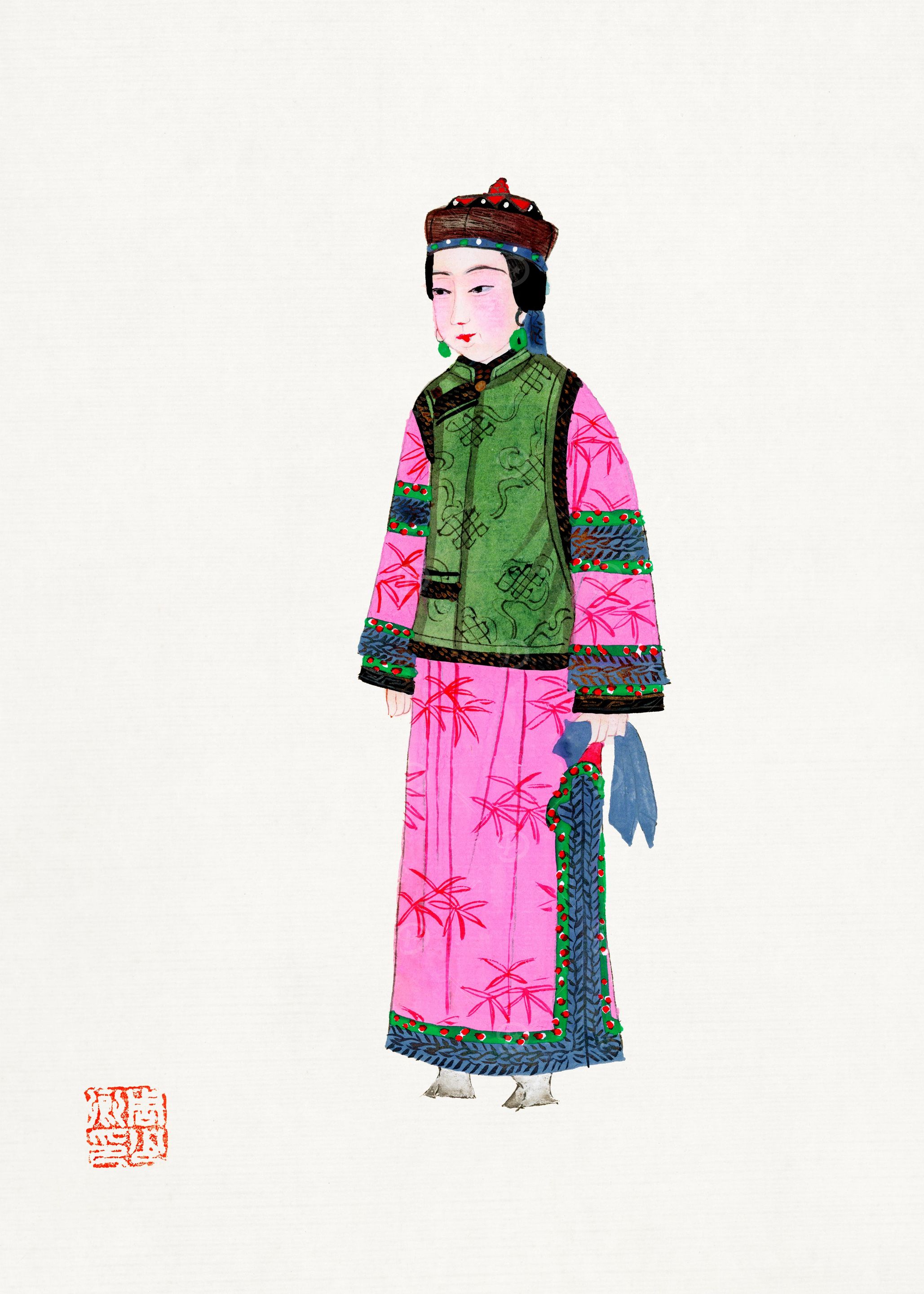Lady Dress in Winter Hat