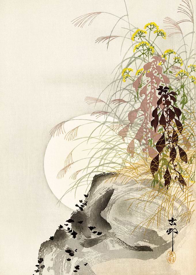 Grass and full moon 1900