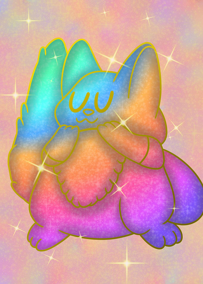 Shiny Rainbow UwU Fox