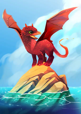 Almandin the red dragon