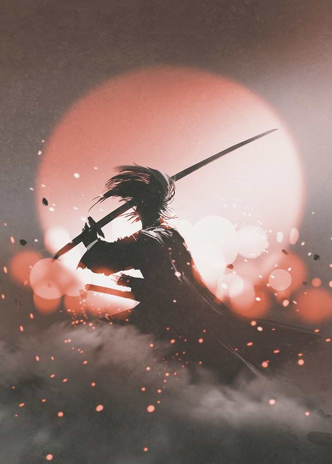 Samurai with sword