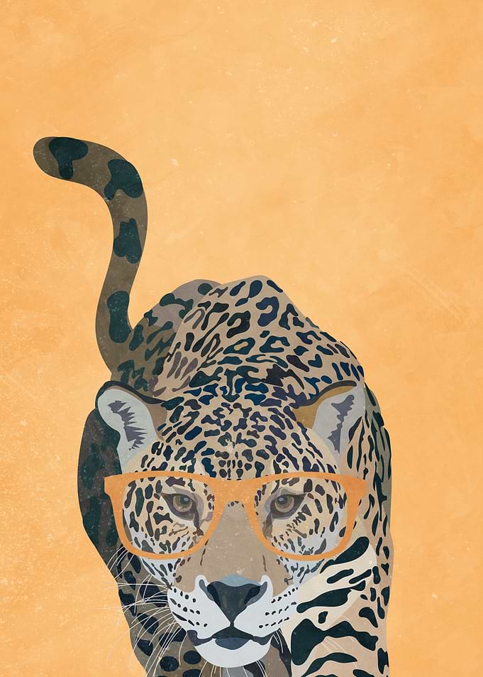 Orange Jaguar in Glasses