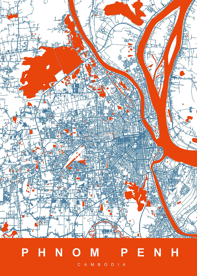 PHNOM PENH Map CAMBODIA
