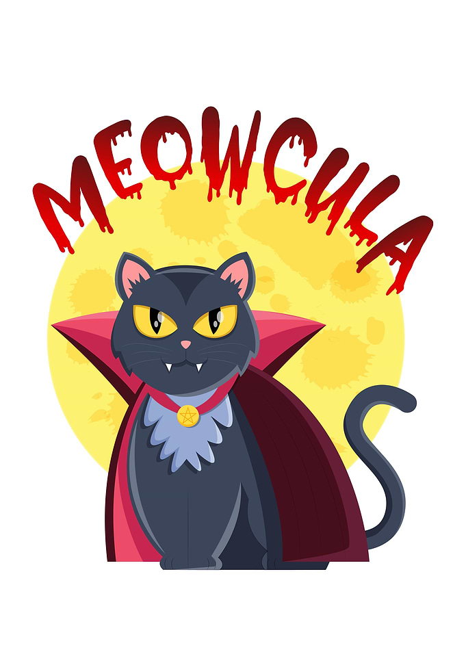 Meowcula Cat Halloween fun