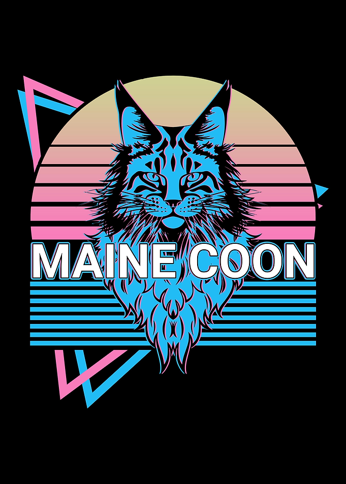 Maine Coon Cat Retro