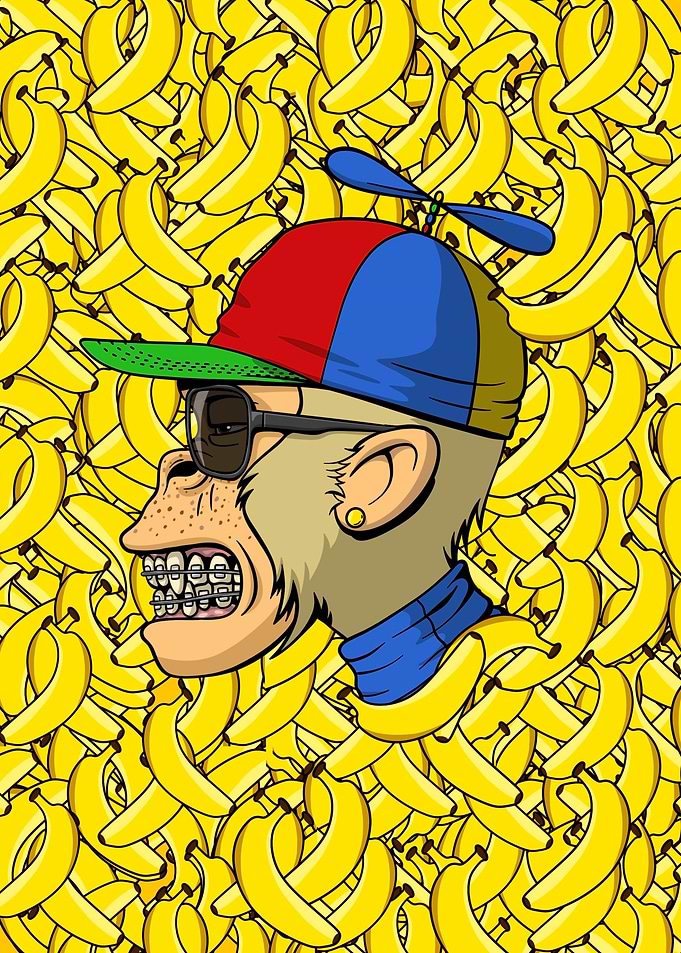 Apes banana background
