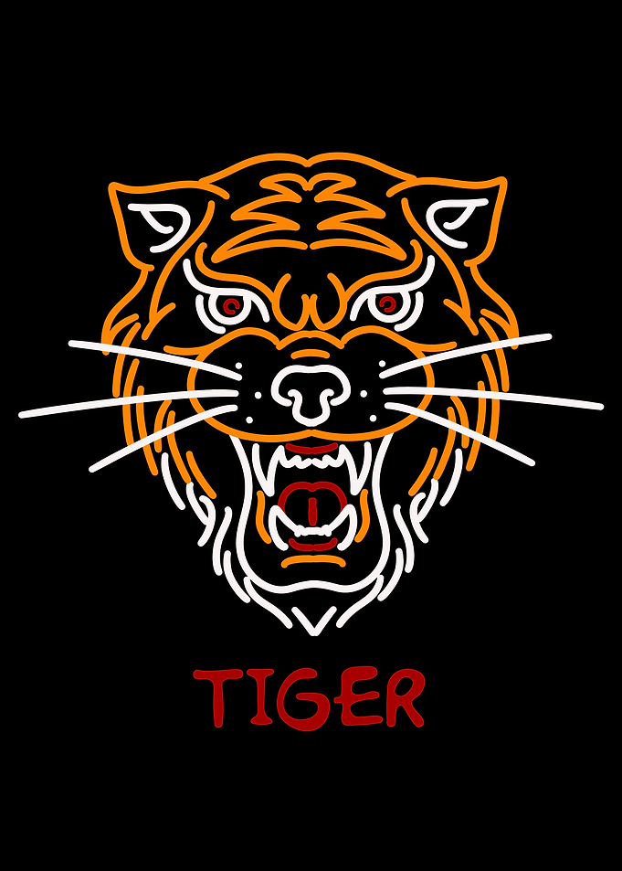 line art tiger head