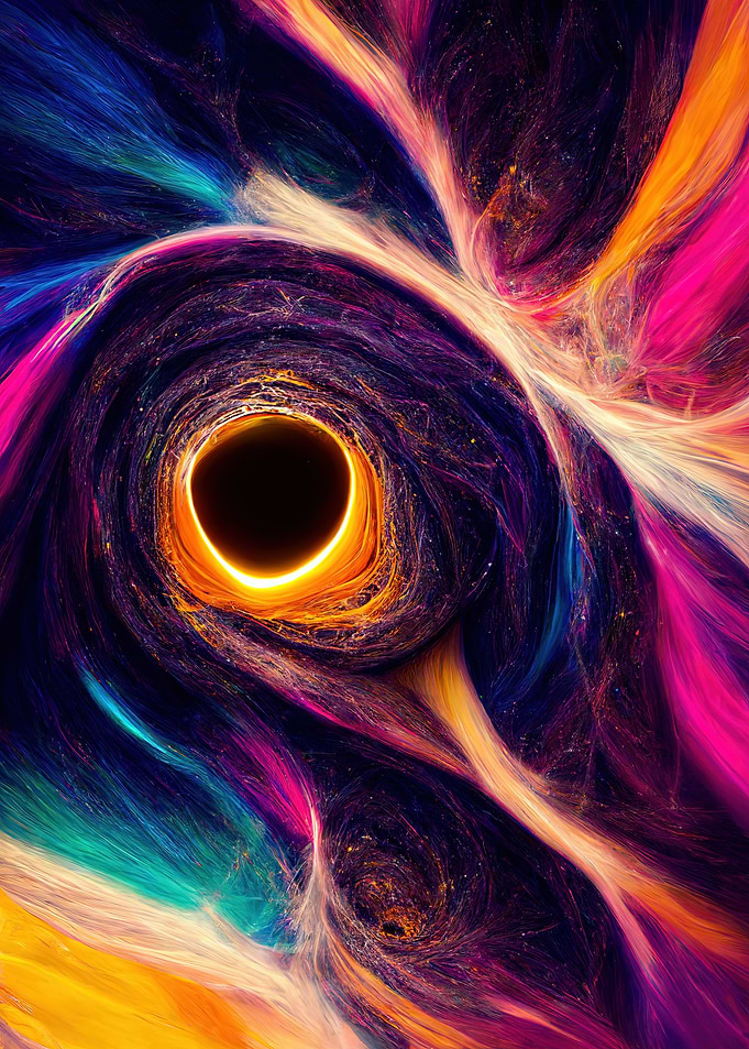 Colorful Galaxy Black Hole