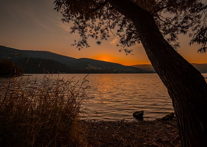 Summer sunset on the lake