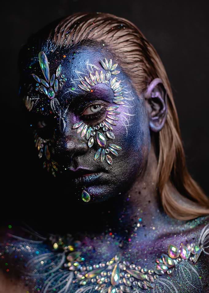 Fantasy face art makeup