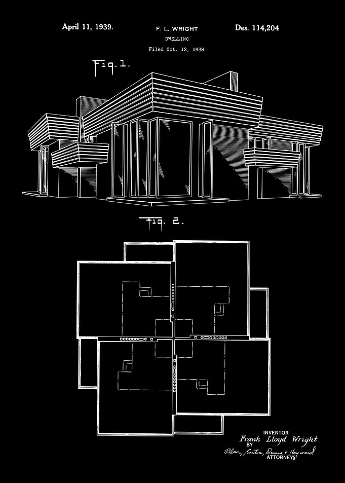 FL Wright House Patent