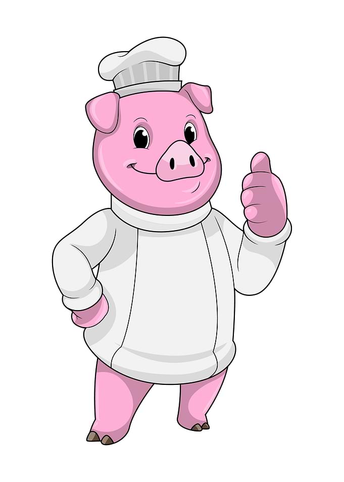 Pig Cook Chef hat