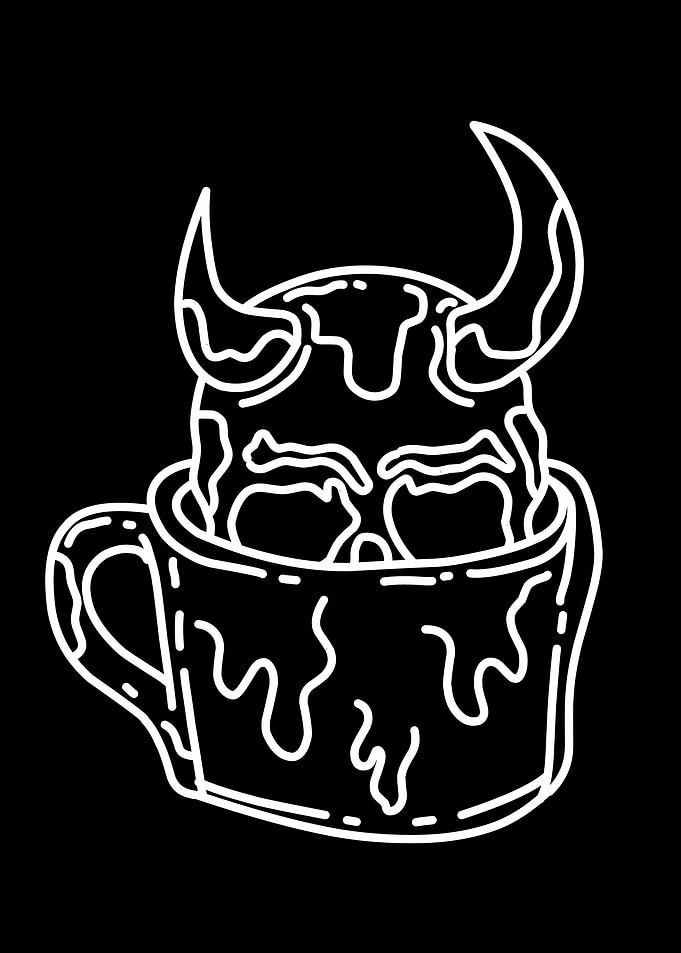 coffee cup skull