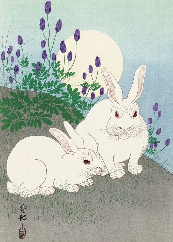 Rabbits at full moon 1920