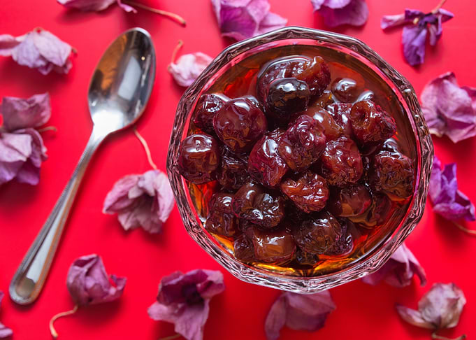 Cherry spoon dessert