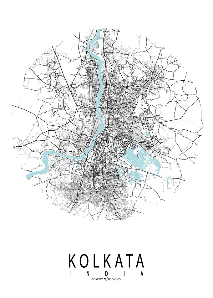 Kolkata City Map Circle