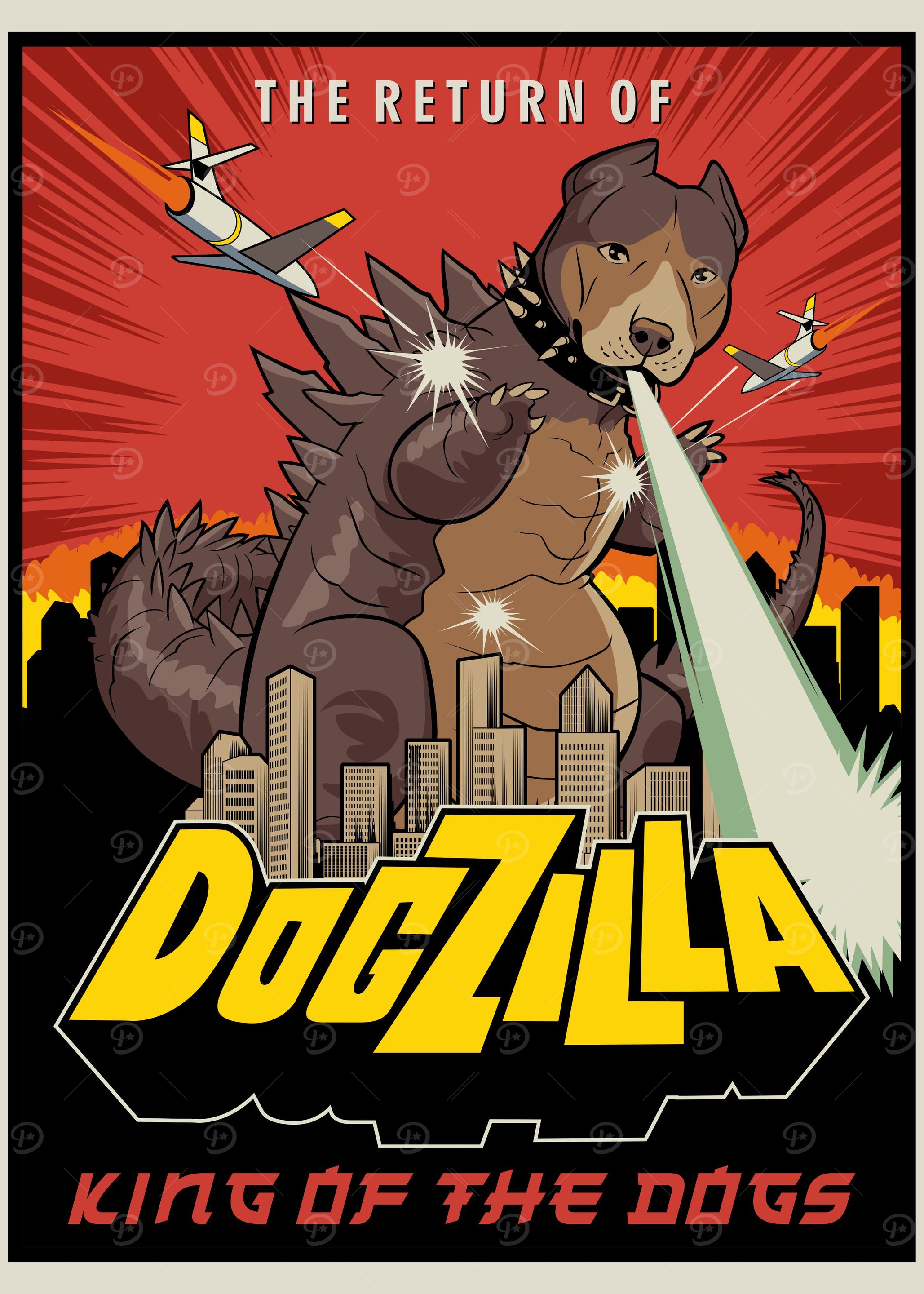 Dogzilla Funny Poster