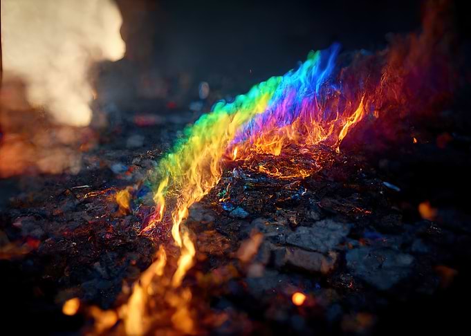 Rainbow Flame Wall