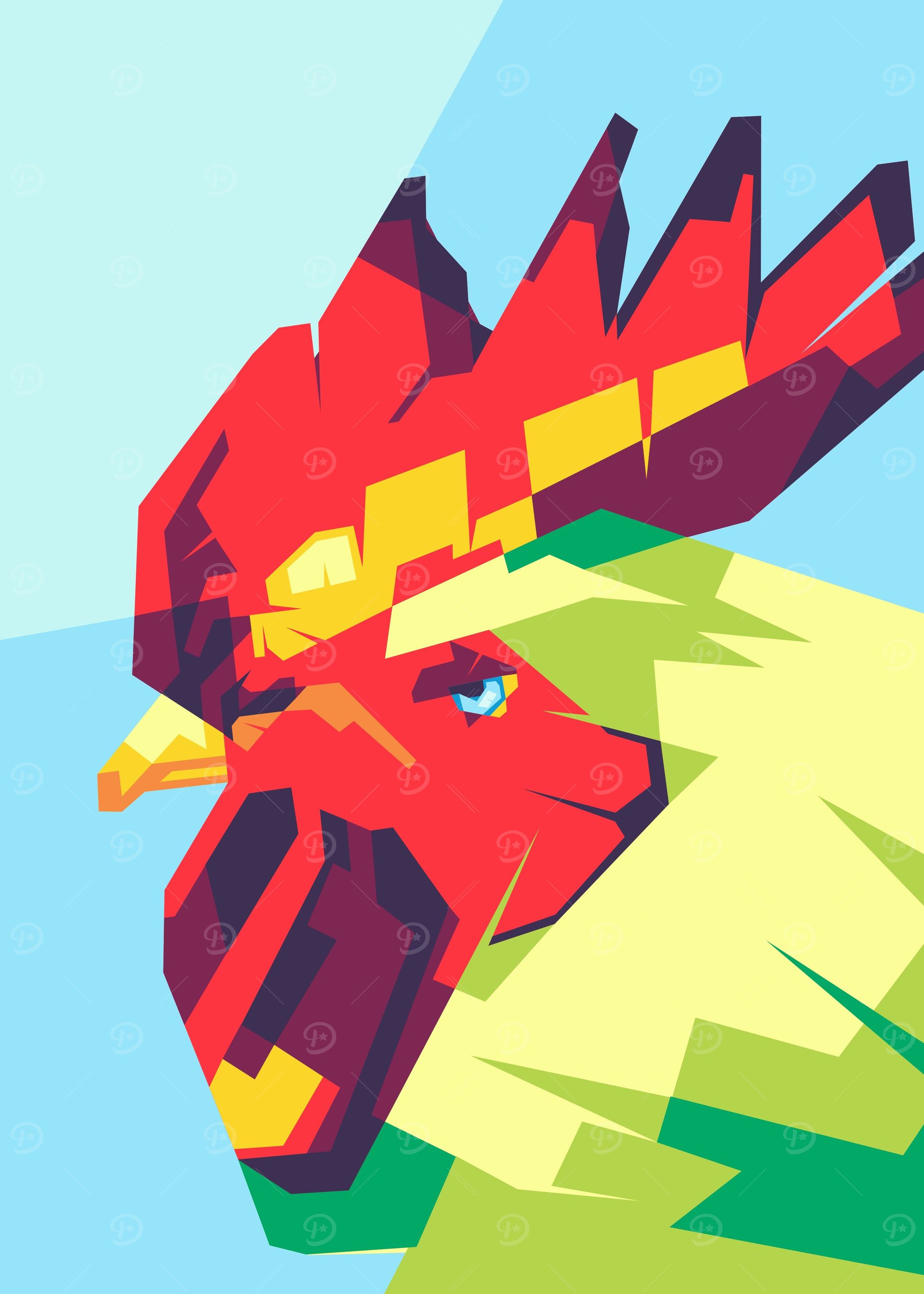 colorful chicken head