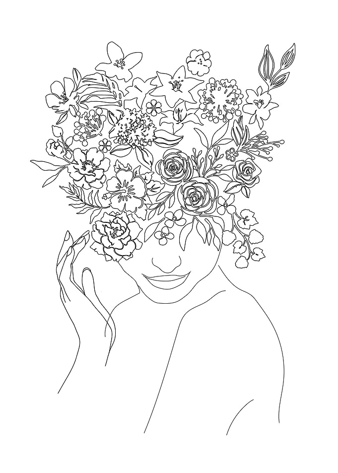 Flower head woman
