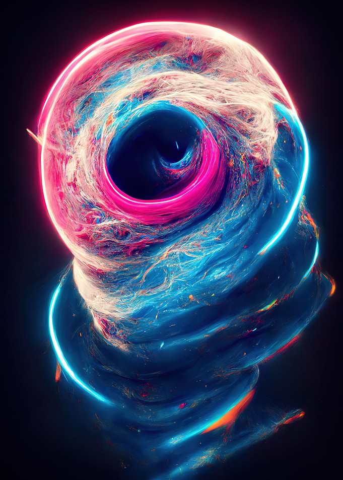 Neon Tornado Black Hole