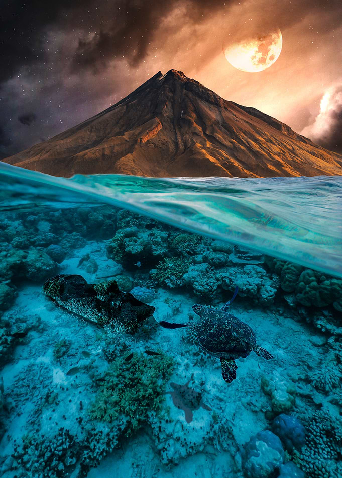 Volcano Sea Galaxy