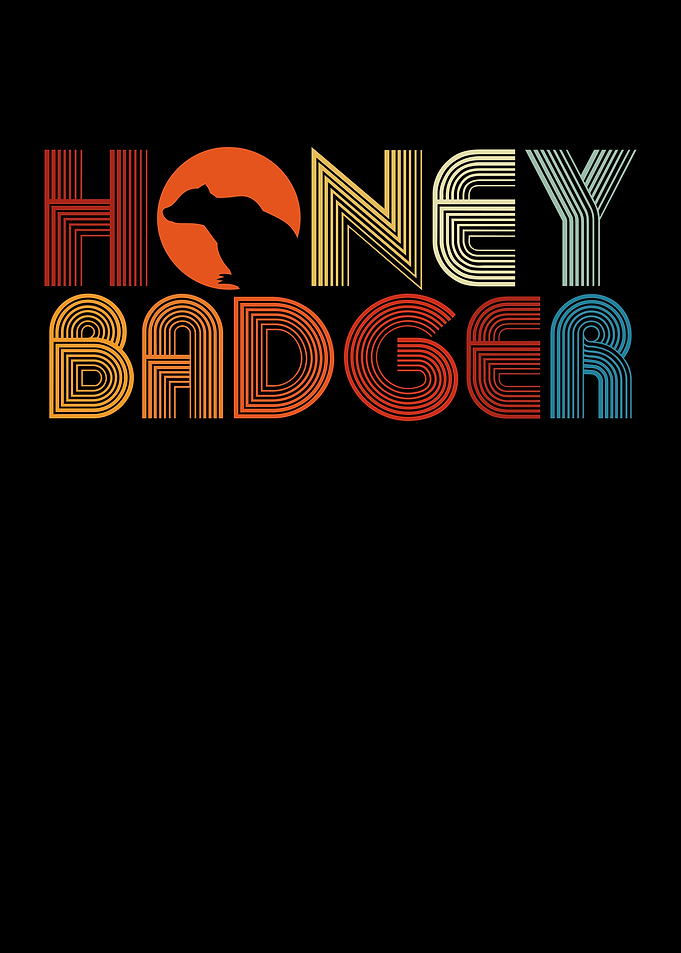 Colorful honey badger retr