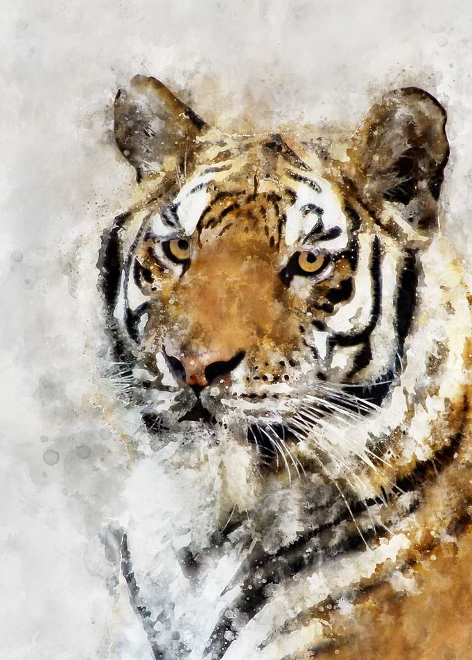 Watercolor tiger