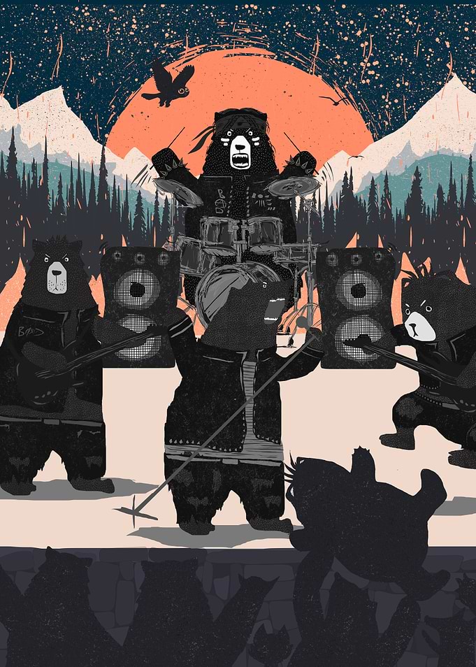 Orange Moon and Punks Bear