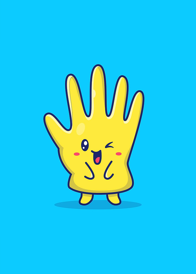 Cute Health Glove Cartoon