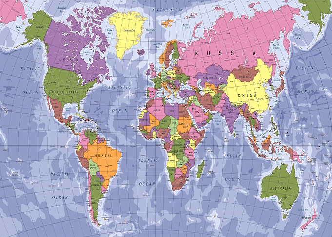 Colorful world map