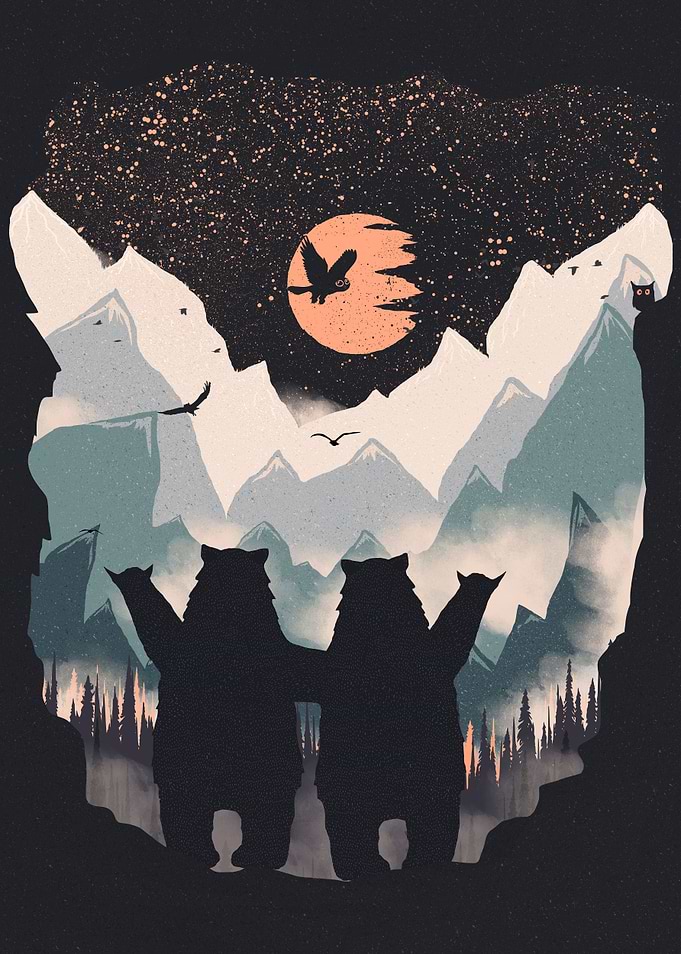 Orange Moon and Punks Bear