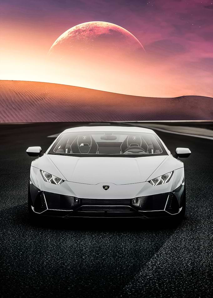 Aventador Silver Sunset