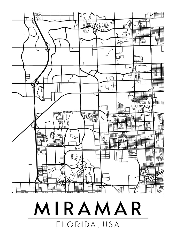 Miramar Florida USA Map