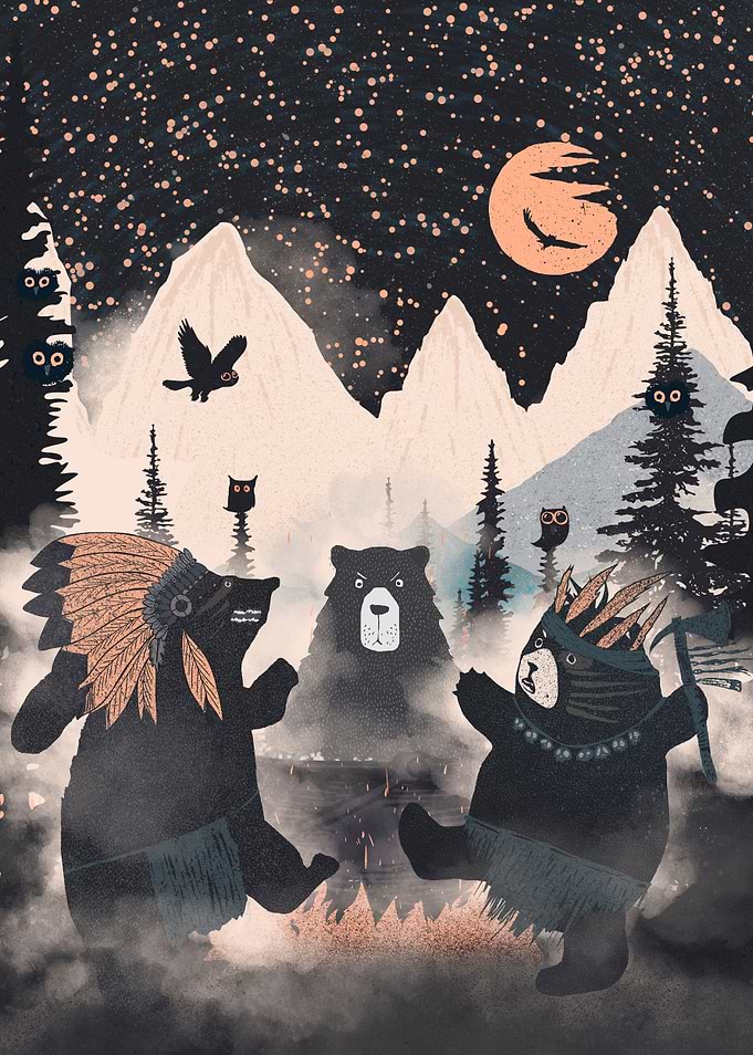 Orange Moon and Punks Bear