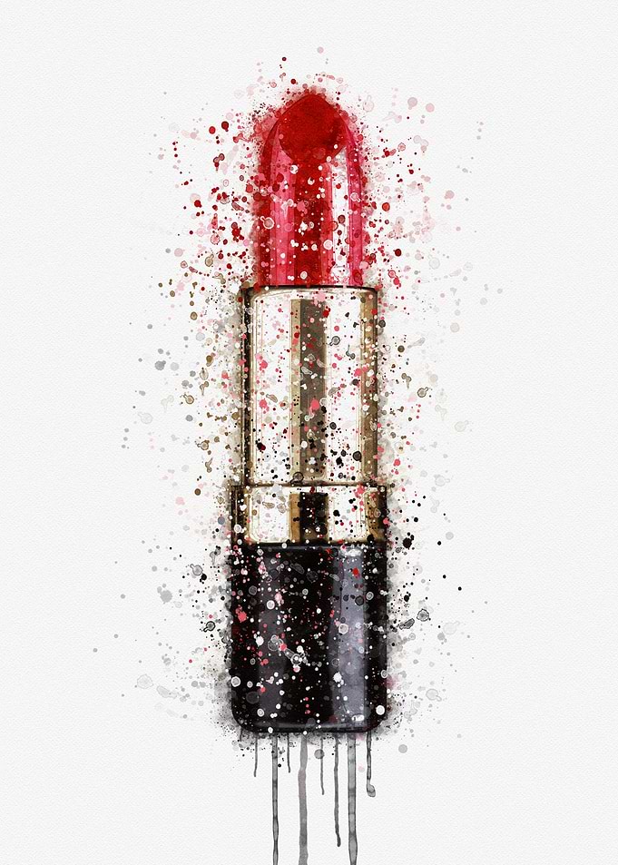 Red Lipstick watercolor