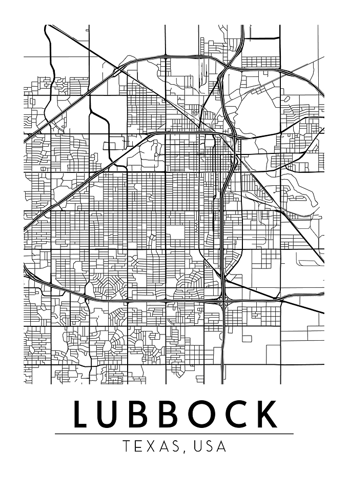 LUBBOCK Texas TX USA Map