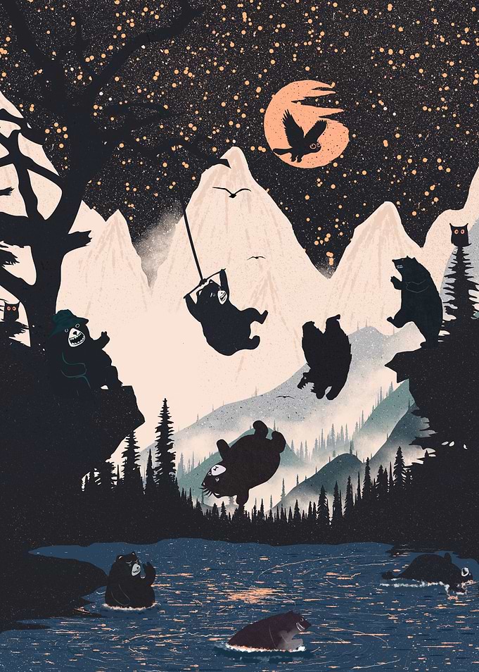 Orange Moon and Punks Bear