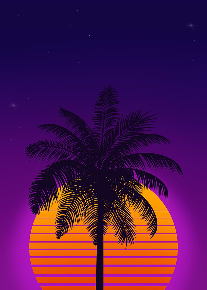 Palm Tree Retro Neon Light