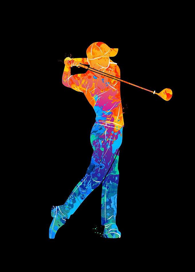 Silhouette golf player