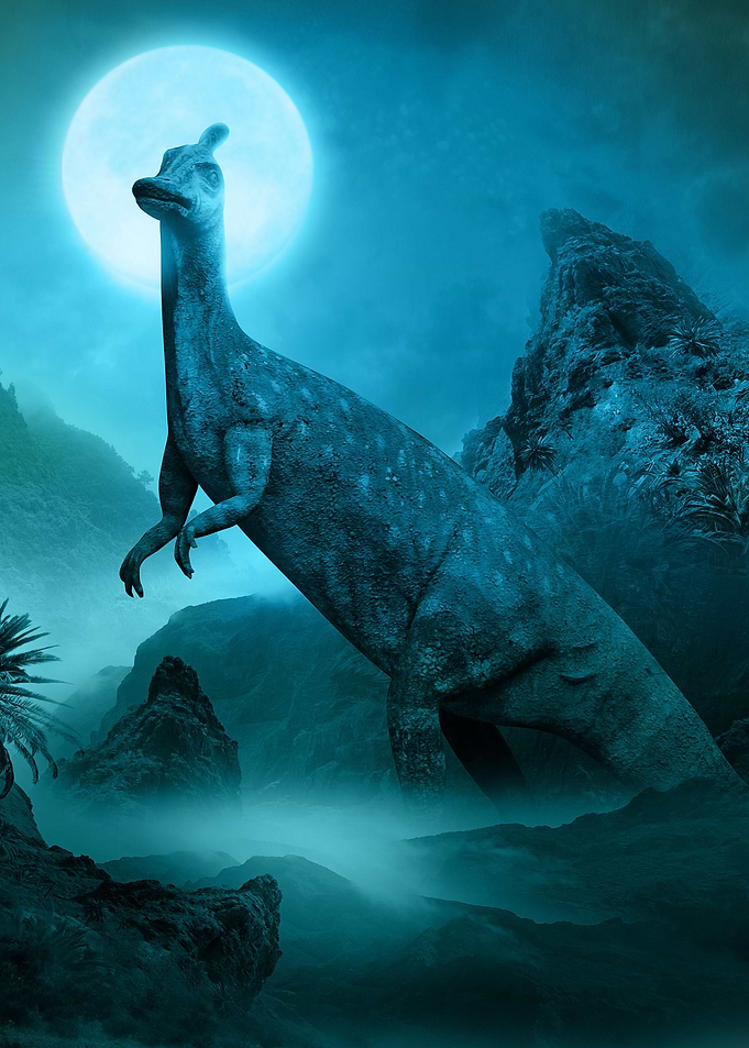 Scenery with dinosaur